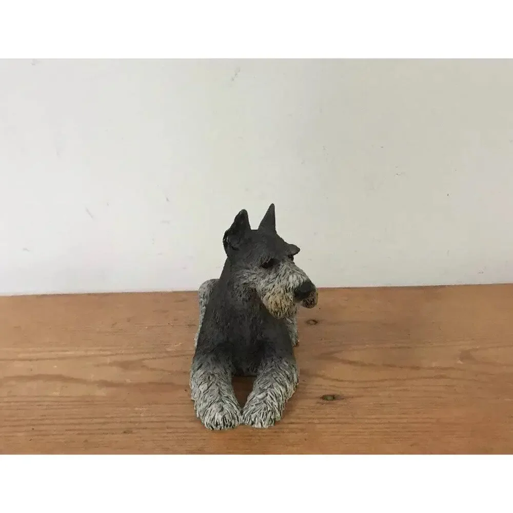 Vtg 1998 Castagna Italian Resin Figurine Schnauzer Cute Sitting Dog 5.5